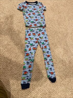 Blue Dinosaur Print Kids Pajama Set